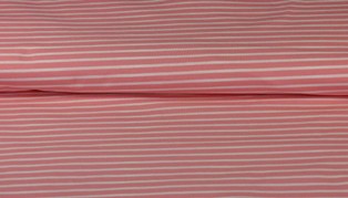 Jersey Single Bio Streifen peach-rose