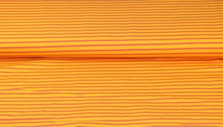 Jersey Single Bio  Streifen orange-rot