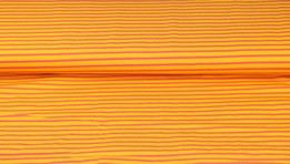 Jersey Single Bio  Streifen orange-rot