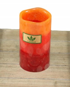 LED-Kerze Farbverlauf rot-orange (dick/groß)