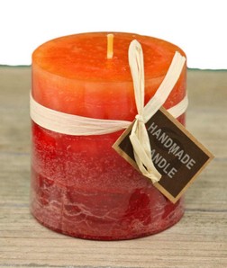 Kerze Farbverlauf rot-orange (dick/klein)