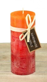 Kerze Farbverlauf rot-orange (dünn/groß)