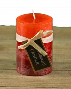 Kerze Farbverlauf rot-orange (dünn/klein)